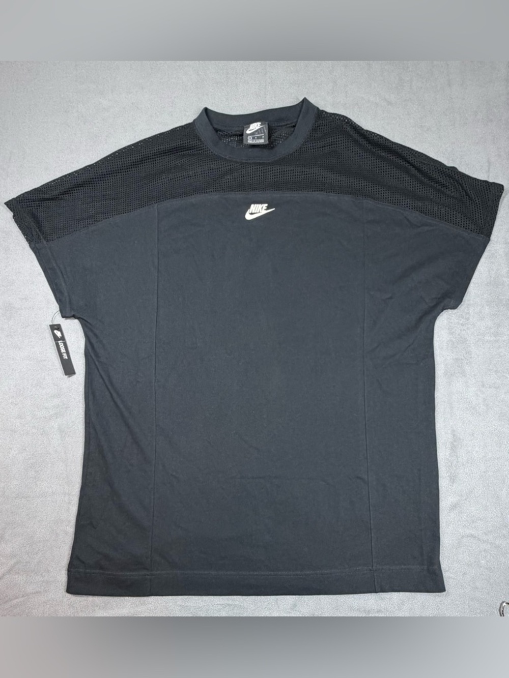 Nike Black Short-Sleeve Mesh T-Shirt Dress